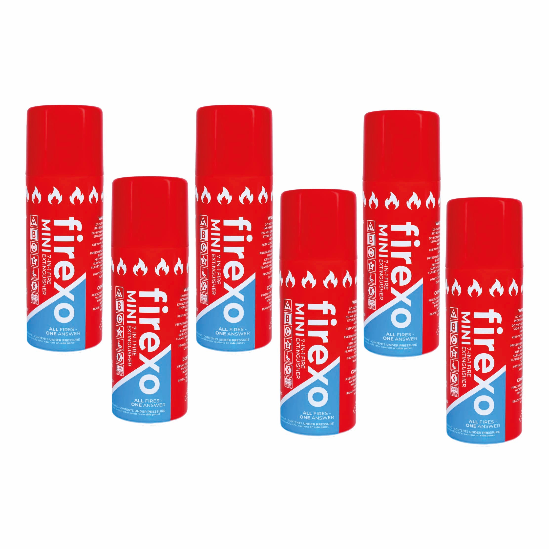 Pack of 6 - Firexo ALL FIRES Mini Fire Extinguisher